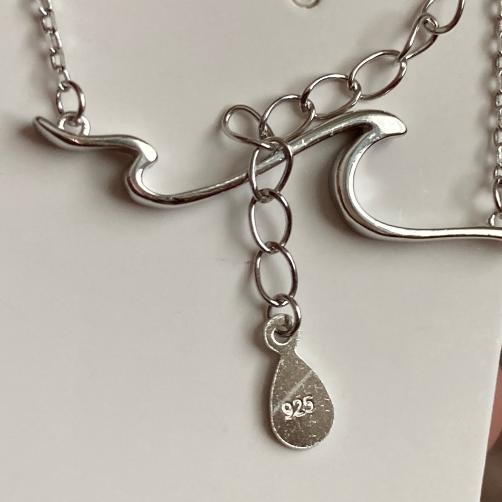 Sterling Silver Wave Necklace - Picture 4 of 4